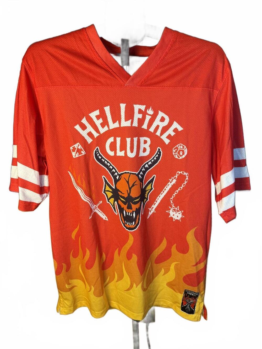Stranger Things Hellfire Club football Jersey Shirt sz L